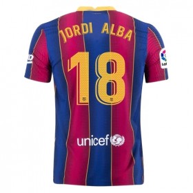 Koszulka FC Barcelona Jordi Alba 18 Domowe Stroje Piłkarskie 2020/2021 Krótki Rękaw